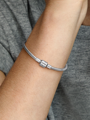 Pandora Moments Barrel Clasp Snake Chain Bracelet - Sterling silver
