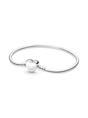 Pandora Moments Engravable Heart Clasp Snake Chain Bracelet - Sterling silver