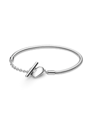 Pandora Moments Heart T-Bar Snake Chain Bracelet - Sterling silver