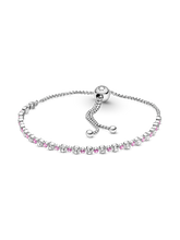 FINAL SALE - Pink & Clear Sparkle Slider Bracelet - Sterling silver