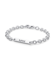 Engravable Bar Link Bracelet - Sterling silver