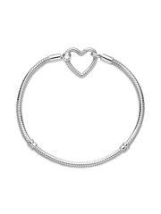 Pandora Moments Heart Closure Snake Chain Bracelet - Sterling silver