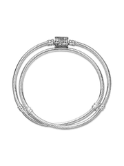 Pandora Moments Double Wrap Barrel Clasp Snake Chain Bracelet/Necklace