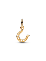 Lucky Horseshoe Dangle Charm - 14k gold