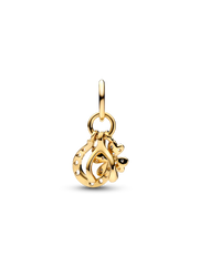 Lucky Clover, Wishbone & Horseshoe Dangle Charm - 14k gold