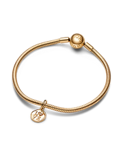 Sparkling Love Stamp Dangle Charm - 14k gold
