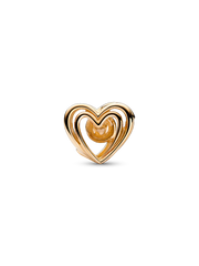 Openwork Swirling Heart & Treated Freshwater Cultured Pearl Charm - 14k gold
