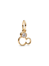 Disney Mickey Mouse Silhouette Lab-Grown Diamond Dangle Charm - 0.15 ct TW, 14k gold