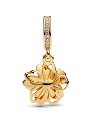 Blue Blossom Dangle Charm - 14k gold plating