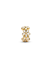 White Daisy Flower Spacer Charm - 14k gold plating