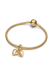 Splittable Puzzle Piece Hearts Dangle Charm - 14k gold plating