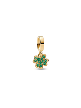 Four-leaf Clover Dangle Charm - 14k gold plating