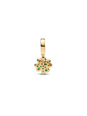 Four-leaf Clover Dangle Charm - 14k gold plating