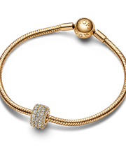 Sparkling Pavé Triple-row Charm - 14k gold plating