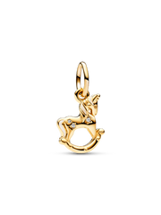 FINAL SALE - Rocking Unicorn Dangle Charm - Sterling silver, 14k gold plating