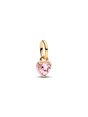 Pink Chakra Heart Mini Dangle Charm - 14k gold plating