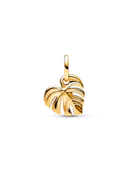 FINAL SALE - Sparkling Monstera Leaf Dangle Charm - 14k gold plating
