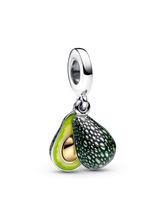Avocado Double Dangle Charm - Sterling silver, 14k gold plating