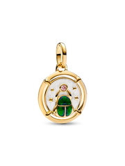 Scarab Beetle Medallion Charm - 14k gold plating