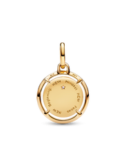 Scarab Beetle Medallion Charm - 14k gold plating
