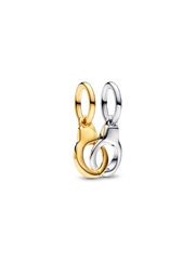FINAL SALE - Openable & Splittable Handcuffs Dangle Charm - Sterling silver, 14k gold plating