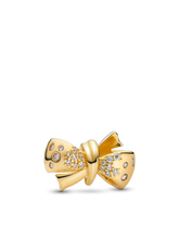 Sparkling Bow Charm - 14k gold plating