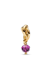 Faceted Purple Eternity Circle Dangle Charm - 14k gold plating