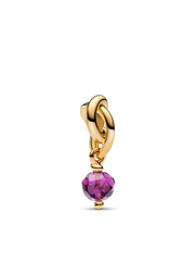 Faceted Purple Eternity Circle Dangle Charm - 14k gold plating