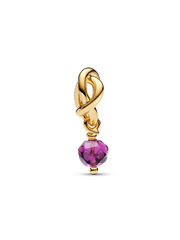 Faceted Purple Eternity Circle Dangle Charm - 14k gold plating