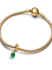 May Faceted Eternity Circle Dangle Charm - 14k gold plating