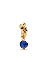Faceted Blue Eternity Circle Dangle Charm - 14k gold plating