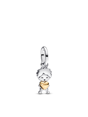 Happy Boy Dangle Charm - Sterling silver, 14k gold plating
