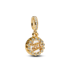 Happy Birthday Cake Dangle Charm - 14k gold plating