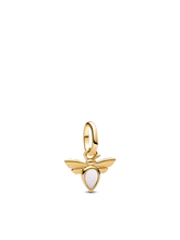 White Bee Mini Dangle Charm - 14k gold plating