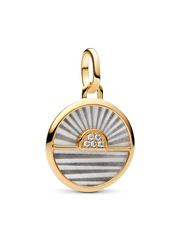 Sunrise Medallion Charm - 14k gold plating