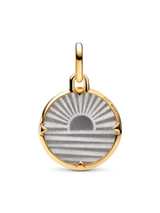 Sunrise Medallion Charm - 14k gold plating