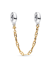 Elongated Safety Chain - Sterling silver, 14k gold plating