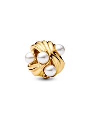 Abstract Waves Charm - 14k gold plating