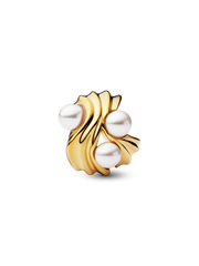 Abstract Waves Charm - 14k gold plating