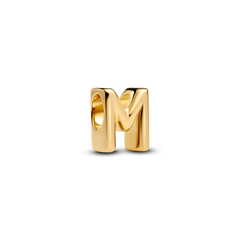 Letter M Alphabet Charm - 14k gold plating