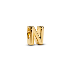 Letter N Alphabet Charm - 14k gold plating