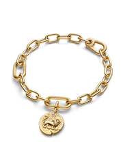 Lion Medallion Charm - 14k gold plating