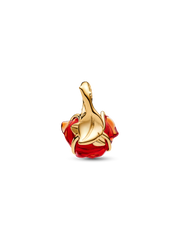 Disney Beauty and the Beast Enchanted Rose Dangle Charm - 14k gold plating