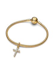 Cross Dangle Charm - 14k gold plating