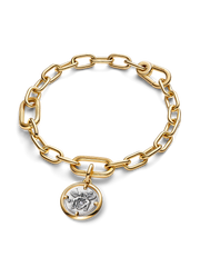 Cupids Medallion Charm - Sterling silver, 14k gold plating