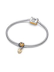 Disney Princess Tiana Water Lily Lab-grown Diamond Charm - 0.012 ct TW, Sterling silver, 14k gold plating