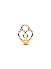 Openwork Heart Padlock Charm - 14k gold plating