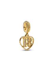 18th Celebration Dangle Charm - 14k gold plating