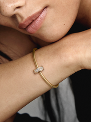 Clear Pavé Clip Charm - 14k gold plating