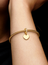 Engravable Heart Tag Dangle Charm - 14k gold plating